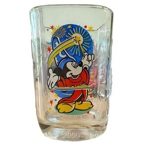Mickey Mouse Walt Disney World Parks 3D Square Cups 2000 McDonalds Glass​​​
